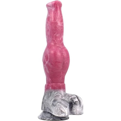 Gode Loup Réaliste Épais Avec Ventouse,Pénis Animal En Silicone Avec N?ud Sextoys Anal Pour Vagin Point G Anale
