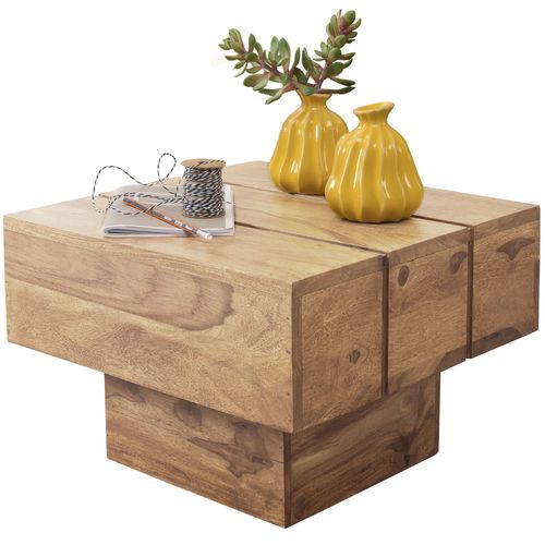 Table D'appoint Bois Massif 44x30x44cm Bout De Canapé Table De Salon