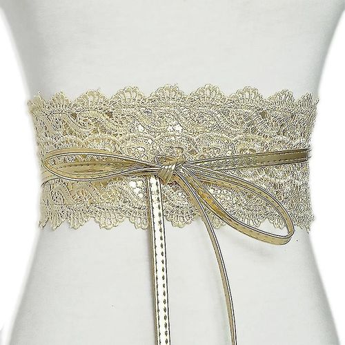 Ceinture En Dentelle Avec N¿Ud Pour Femmes, Corset Large, Noir Et Blanc, Auto-Cravate, Obi, Ceinture Pour Robe De Mariée, Nouvelle Collection
