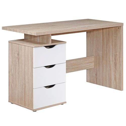 Table De Bureau 120x76x53cm Table Pc Table D'ordinateur Sonoma / Blanc