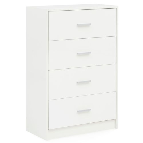 Commode Avec 4 Tiroirs Armoire 60x90x30 Cm Blanche Buffet Cabinet Salon