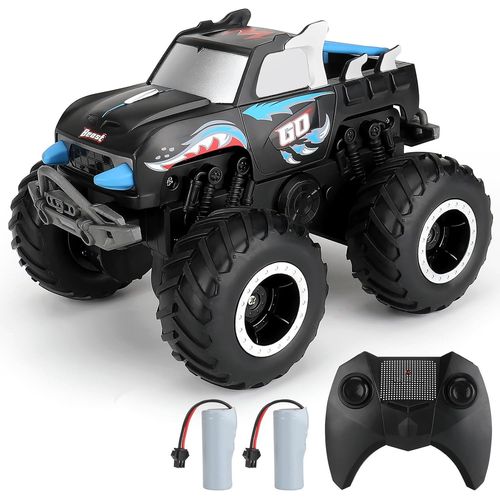 Voiture télécommandée,véhicule amphibie 1:20 Tout Terrain RC Truck 2,4 GHz étanche Monster Truck avec 2 Piles,Jouet adapté aux garçons âgés de 6 7 8 9 10 Ans (Bleu)