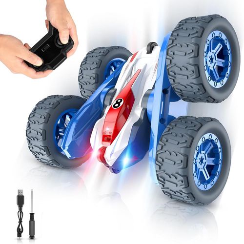 Voiture Télécommandée Acrobatique,4WD RC Voiture Voiture Voiture Radiocommandée Voiture 360° Rotation Jeux Enfants 3 4 5 6 7 8 9 10 Ans Cadeau Enfant Pâques Anniversaire Jouet En Plein Air