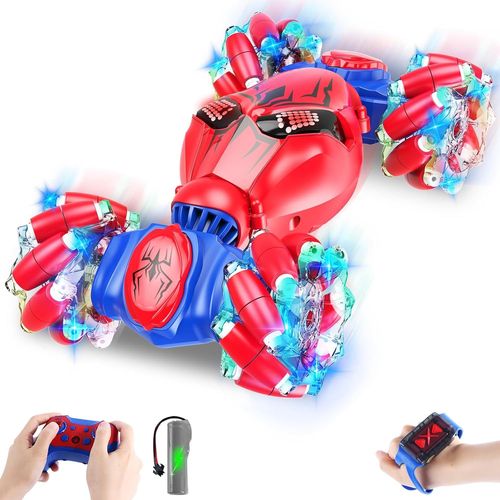 Voiture Télécommandée Enfants,avec Lumière et Musique,Voiture Telecommandé Tout Terrain Rotation à 2.4GHz 360° Voiture Contrôle Gestuel,Voiture Télécommandée pour Enfants Garçon 8-12 Ans