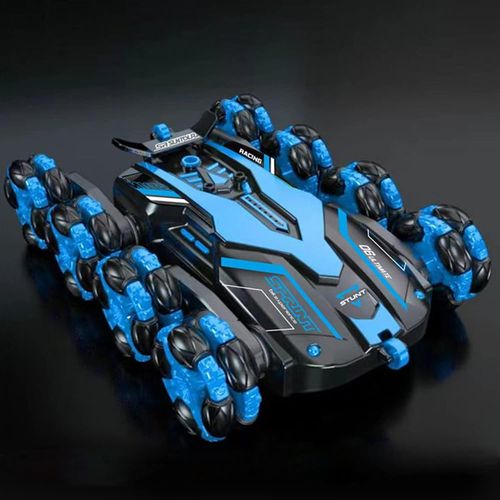 Voiture Telecommandé Tout Terrain,1:16 Voiture Télécommandée avec Spray et Lumières LED et Huit Roues,2.4GHz Voiture RC Stunt Drift avec 360° Rotation,Jouet Garcon et Fille 4 5 6 7 8 9 10 Ans