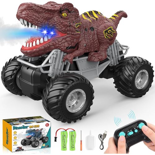 Dinosaure Jouet Enfant 4 5 6 7 8 9 Ans Garçon,Monster Truck Jouet Garcon 3-8 Ans Cadeau Garcon 3-8 Ans,Voiture Télécommandée De Pulvérisation lumière LED Jeux Garcon 3 4 5 6 Ans