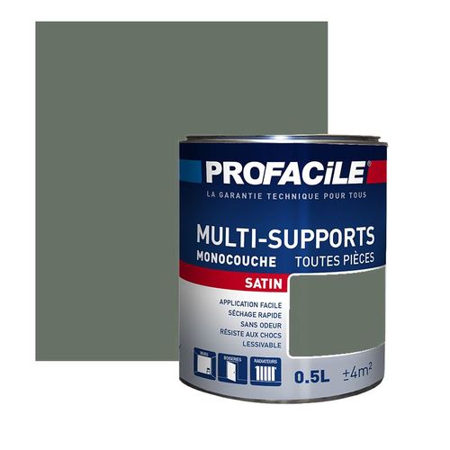 Peinture intérieure multi-supports, PROFACILE 0.5 litre Kaki