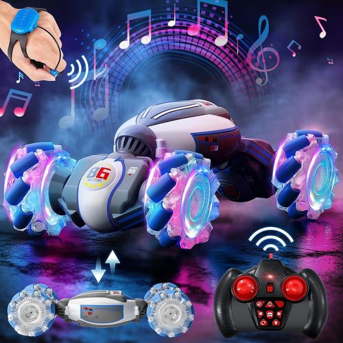 3 en 1 Voiture Télécommandée,2,4 GHz 4WD 360° Rotation Offroad Drift Car Musique Eclairage 2 Batterie pour Enfants 6-12 Ans Voiture Telecommandé Tout Terrain