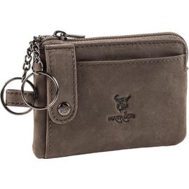 Porte Clef avec 2 Porte Carte Crédit et Porte Monnaie en Cuir Véritable|Mini Pochette Rangement Clé avec Blocage RFID et Boîte Cadeau|Sac Cuir Porte Clés Multifonction|Accessoire Voiture