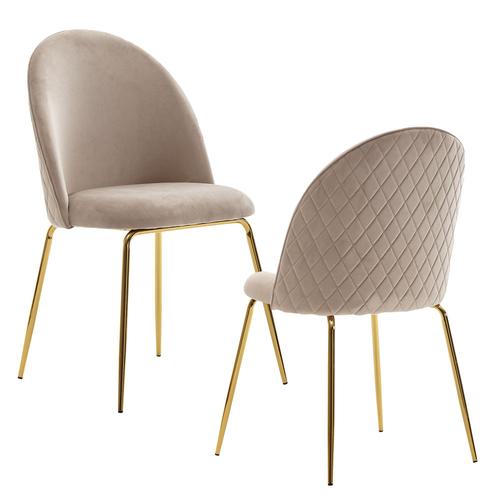 Ensemble De 2 Chaises De Salle À Manger Velours Chaises De Cuisine Tissu