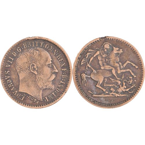 Uk - 1916 - Jeton Edvardvs Vii - Saint George Tuant Le Dragon - 16-014