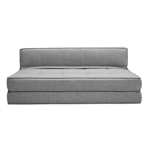 Chauffeuse 2 Places Convertible En Tissu Gris Clair Katy