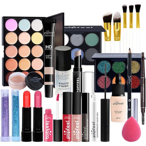 25pcs Kit De Maquillage Complet, Polyvalent Ensemble De Cosmétique Avec Fard À Paupières Palette Correcteur Fard À Joues Rouge À Lèvre Pour Femme, Tout-En-Un Mallette De Maquillage Beauté Set#3 