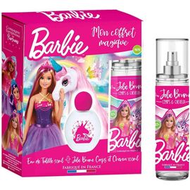 Barbie Coffret-Parfum Eau De Toilette Enfant Fille 30ml + Brume Parfumée Corps Et Cheveux 100ml Senteur Florale-Fruitée Fabriqué En France 