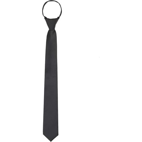 Hommes 6cm Cravate Étroite Pré-Liée Avec Zippée Casual Business Longueur 48cm