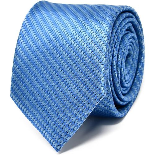 Cravate Homme À Rayures Bleu - 100% En Soie - Classique, Elégante Et Moderne - (Idéale Pour Un Cadeau, Un Mariage, Avec Un Costume, Au Travail¿)
