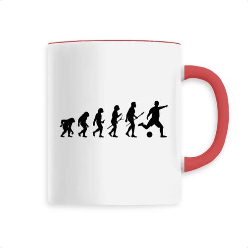 Mug Foot "Evolution De L'homme" - Confectionné En France - Tasse Originale En Céramique - Cadeau Football Original Rigolo