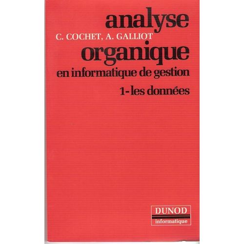 Analyse Organique En Informatique De Gestion, Les Donnees