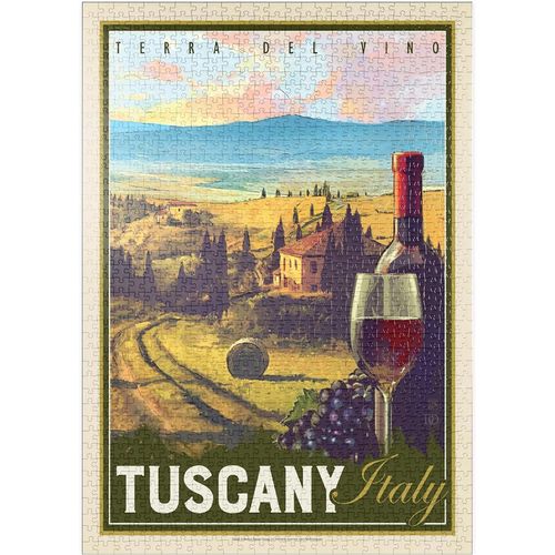 Italie, Toscane : Terra Del Vino (Terre De Vin), Affiche Vintage - Premium 1000 Pièces Puzzle - Collection spéciale de Anderson Design Group