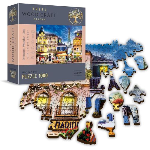 Rue Française 1000 Pièces, Artisanat en Bois, Formes Irrégulières, 100 Figures De Monuments Et Symboles Français, Puzzle Moderne, Bricolage, pour Adultes Et Enfants De Plus De 12 Ans, TR20142