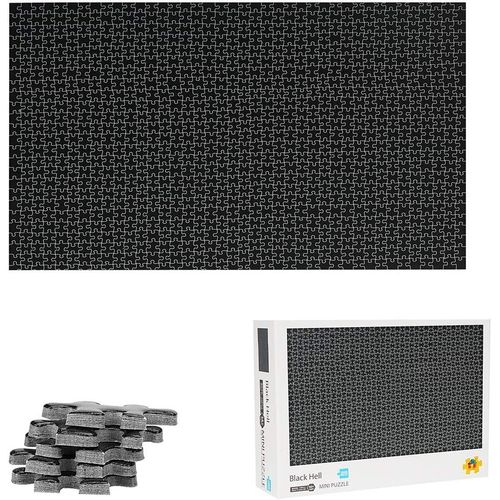 Mini puzzle noir de 1000 pièces pour adultes, 42 cm x 29,7 cm, 2 mm, mini puzzle familial, pression réduite, cadre difficile, pour enfants et adultes