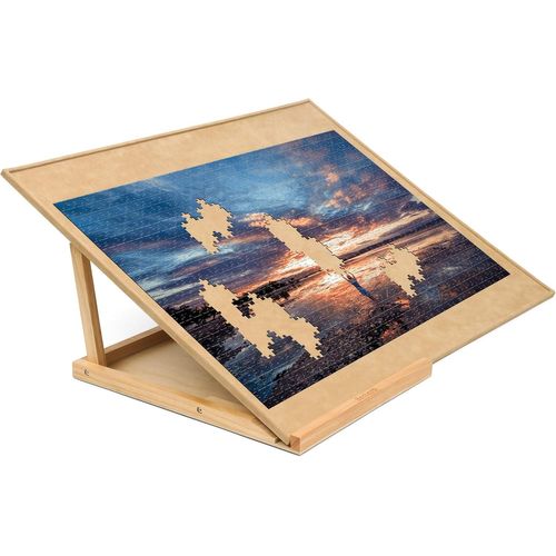 Becko Puzzle Board & Bracket Set/Wooden Puzzle Board Kit/Jigsaw Puzzle Plateau - with Puzzle Board for Up to 1000 Pieces