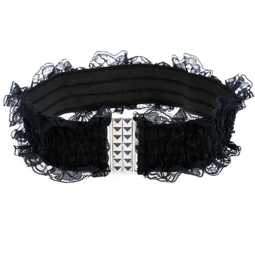 Ceinture En Dentelle A La Mode En Couleur Pure Souple Elastique Pour Les Femmes - Noir 64 * 7cm