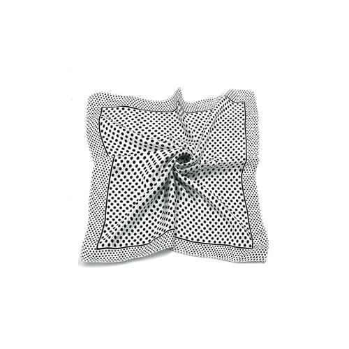 Impression Polyester 20" Foulard Pour Femme-Point Noir Avec Fond Blanc