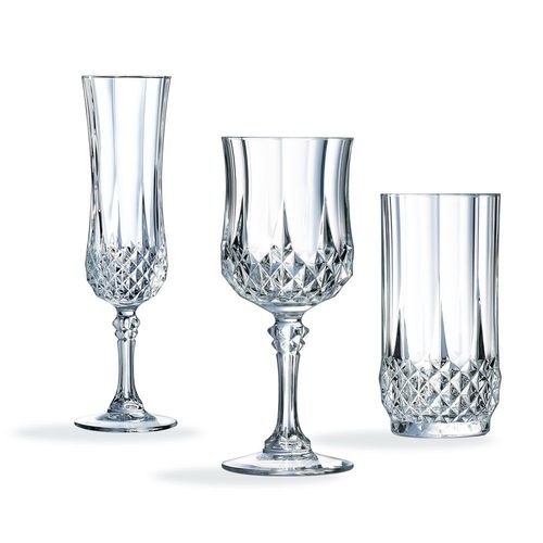 Ensemble 18 Pièces, Verres À Pied Et Gobelets Longchamp - Cristal D'arques