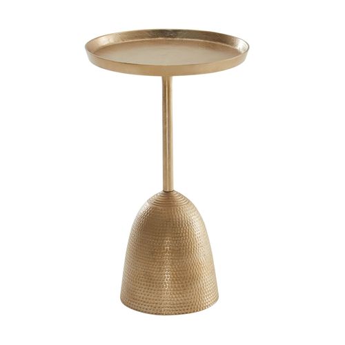 Table D'appoint Aluminium Ø 33 Cm Petite Table De Salon Ronde Or Métal