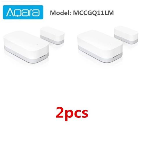 Aqara-Capteur de porte et fenêtre intelligent,connexion sans fil Zigequation,fonctionne avec Mi Home HomeKit pour Android et iOS - Type 2 pcs