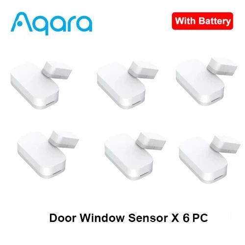 Aqara-Capteur de porte et fenêtre intelligent,fonction Mini Zigbee,télécommande,alarme de sécurité pour Xiaomi Mi Home,Apple Homekit - Type 6pcs door sensor