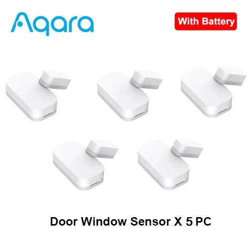 Aqara-Capteur de porte et fenêtre intelligent,fonction Mini Zigbee,télécommande,alarme de sécurité pour Xiaomi Mi Home,Apple Homekit - Type 5pcs door sensor