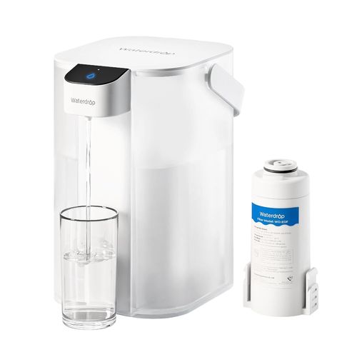 Carafe Filtrante Èlectrique Instantanée 3,5 L,Filtre À Eau De 3 Mois,Système D'eau Potable Extérieur,Réduit Le Calcaire,Le Chlore,Le Plomb,Le Mercure,Blanc (Avec Filtre De 1 757l)