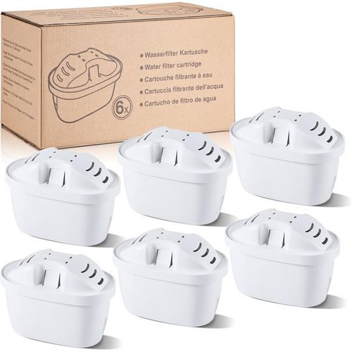 Lot De 6 Cartouches Filtrantes Pour L`Eau,Compatibles Avec Les Filtres Brita Maxtra+,Aquaphor,Dafi,Et Autres Carafes Filtrantesfiltration Au Charbon Actif (6)