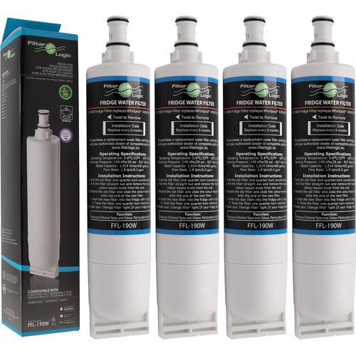 Ffl-190W 4X Filtre À Eau Compatible Avec Whirlpool Sbs200 484000008726 Sbs002-Hotpoint 46195027119 481248088024-Wpro Usc009 Clean Ice Water Filter Cartouche Réfrigérateur Américain