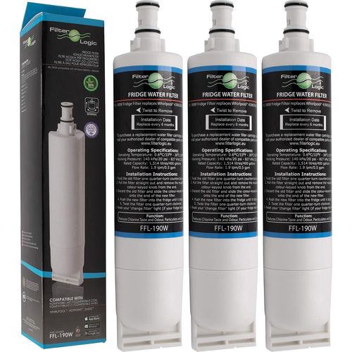 Ffl-190W 3X Filtre À Eau Compatible Avec Whirlpool Sbs200 484000008726 Sbs002-Hotpoint 46195027119 481248088024-Wpro Usc009 Clean Ice Water Filter Cartouche Réfrigérateur Américain