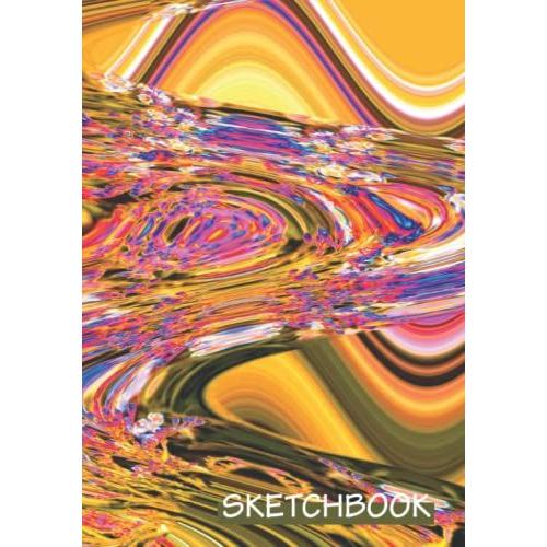 Sketchbook Radiant Waves, Size 7 X 10, 120 Blank White Pages, With Original Art Cover