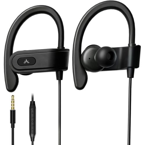 KYAOAYO-E171 - Auriculaires Sport Avec Micro Et Télécommande, Ecouteurs Filaires De Running À Crochet D'Oreille Kompatibel Casque Audio Pour La Gym