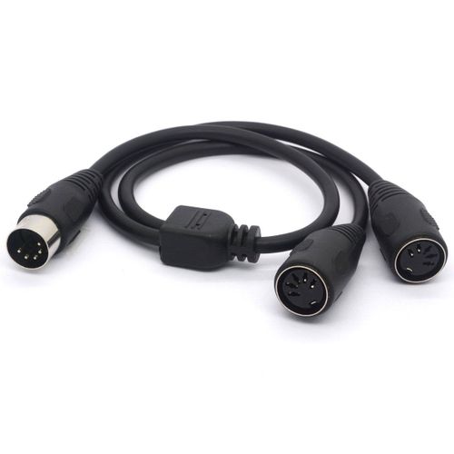 KYAOAYO-Câble Répartiteur Midi, Midi Din 5 Broches Pr Mâle Vers 2 Din Femelle Smartphone Auxe Casque Stéréo Adaptateur Jack Y Câble D'Entrée Pour Clavier Midi, Électrique, Piano, Synthét ur, Guitare