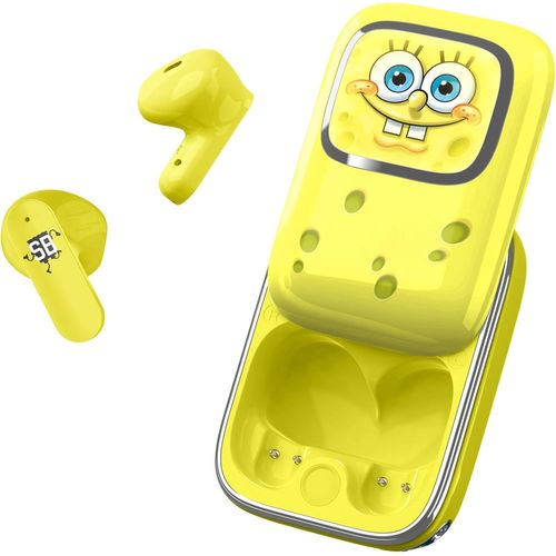 KYAOAYO-Casque Sans Fil Bob L'Éponge Avec Étui De Charge Coulissant Et Lumière Led Spongebob