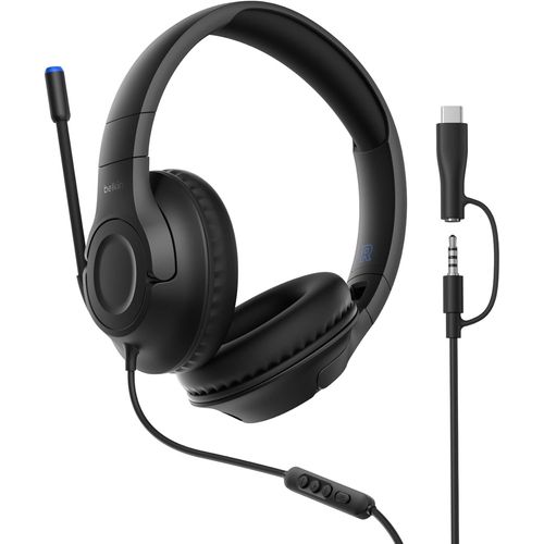 KYAOAYO-Gaming Casque Audio Filaire Inspire Pour Enfants (Adaptateur Usb-C, Micro Intégré Orientable, Volume Limité À 85 Db, Pour Nintendo Switch 2, Iphone 16, Samsung Galaxy S25, Tablettes - Noir)