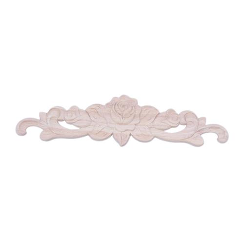 Bois Sculpté Coin Incrustation Appliques Cadre DéCor Meubles de DéCoration Artisanat Non Peint Bibelots DéCoratifs Couleur Bois (35 X 8 Cm)