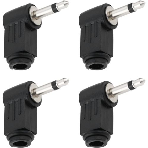 KYAOAYO-Lot De 4 Adaptateurs Jack Mono 3,5 Mm À Souder À Angle De 90 Degrés Pour Écouteurs, Lecteurs Mp3 Et Haut-Parleurs