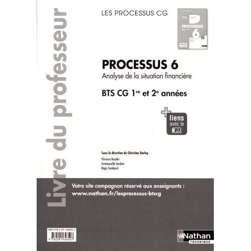 Processus 6 Analyse De La Situation Financière Bts Cg 1re Et 2e Années - Livre Du Professeur