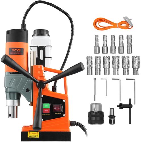 KYAOAYO-Perceuse Magnétique, Perceuse À Colonne Portable 1450 W, 12500 N, 850 Tr/Min, . Diamètre D'Alé (Foret De Carottage) 40 Mm, . Profondeur De Carottage 50 Mm