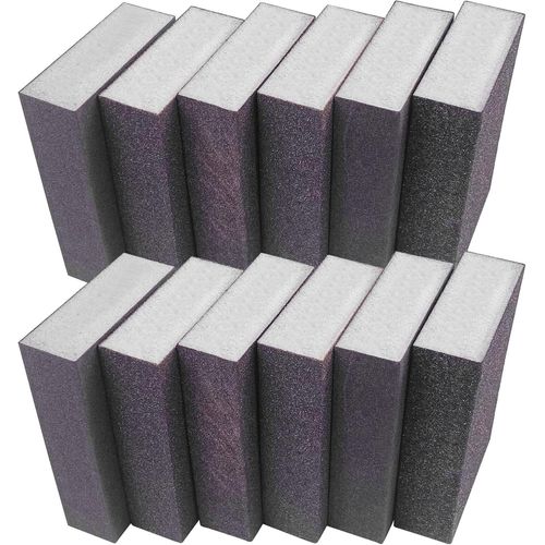KYAOAYO-Quatre Faces Cale A Poncer, Eponge Abrasive De Polis , Eponge De Ponçage Pour Bois Métal Peinture, Set D'Éponges À Grain, Bloc De Abrasif Manuel En Argile, Utilisation Humide Et Sèche.