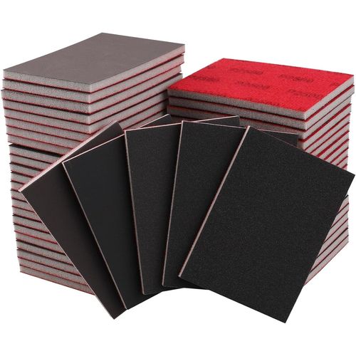 KYAOAYO-20Pcs Éponges De Ponçage, Grains 180-3000, Blocs D'Éponges De Ponçage, Ponceuse À Main Pour Poncer La Peinture Sur Bois, La Rouille Métallique, Les Murs, Le Plastique