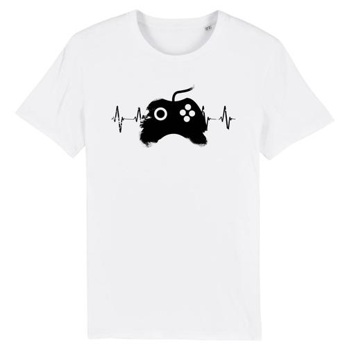 T Shirt Geek "Gamer" - Pour Homme - Confectionné En France - Coton 100% Bio - Cadeau Anniversaire Geek Original Rigolo