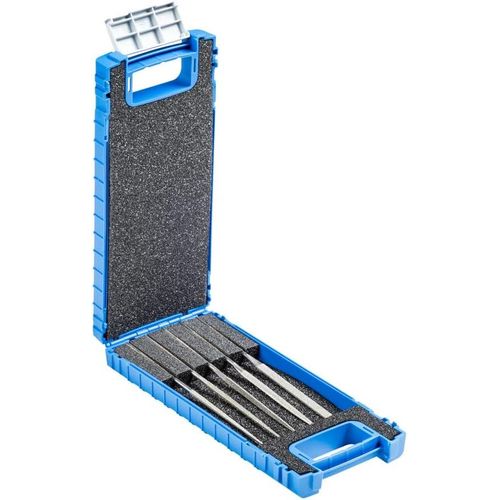 KYAOAYO-Assortiment De Limes Aiguille Diamant, 5 Pièces, Granulométrie D 126, 140 Mm, En Coffret Plastique Incassable, 15842052 ¿ Utilisation Universelle Pour La Fabrication DOutils